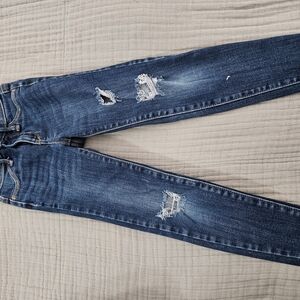 Old Navy Blue Distressed Jeans Straight-Leg
